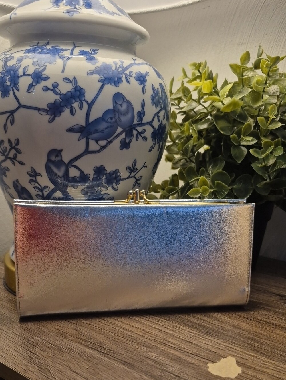 Baronet Vintage Metallic Silver Women's Clutch Wallet